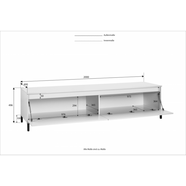 TV LOWBOARD a 2 ribalte GENIO made in Italy - immagine 3