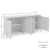 Sideboard a 4 ante artisan GENIO made in Italy - immagine 3