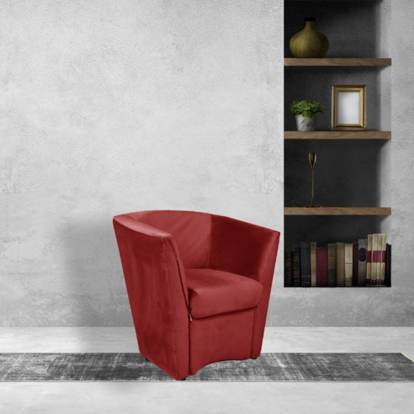 Poltrona Tago in tessuto rosso Riviera 10