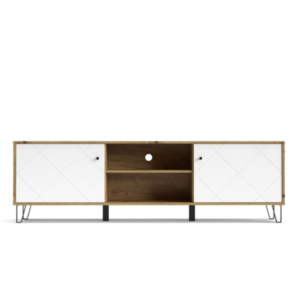 Porta TV Bollo 2 colore rovere e bianco - immagine 3