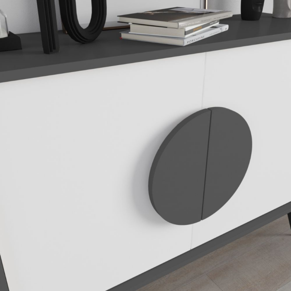 Madia Gora 110 cm struttura colore antracite con ante bianche - immagine 4