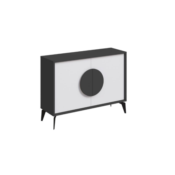 Madia Gora 110 cm struttura colore antracite con ante bianche - immagine 5