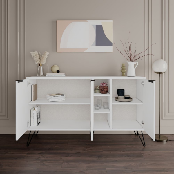 Madia Clara bianco 3 ante 142x35,5x83h - immagine 2