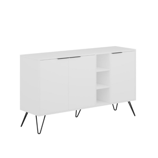 Madia Clara bianco 3 ante 142x35,5x83h - immagine 3