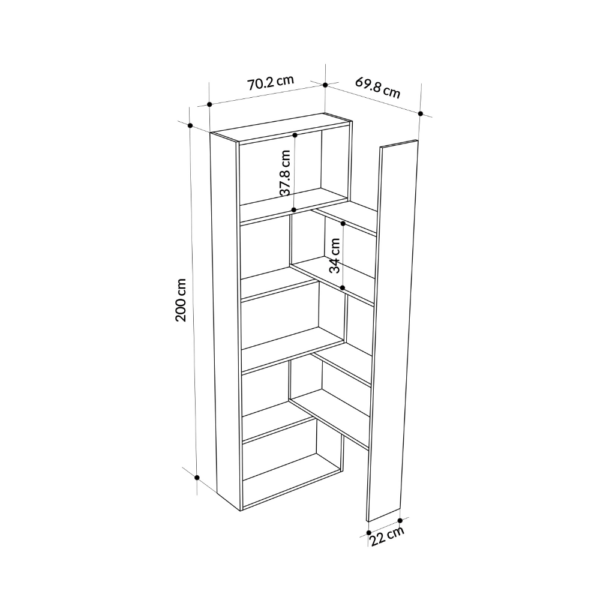 Libreria Wish estensibile angolare light mocha 200h - immagine 9