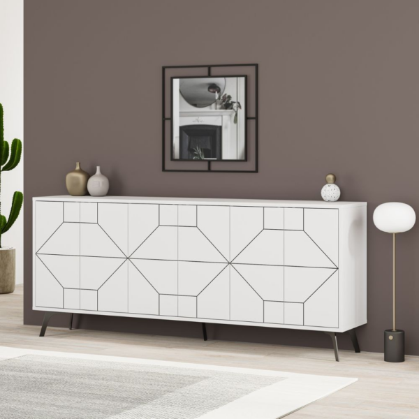 Madia 6 ante Dune 183 cm. colore bianco - immagine 2
