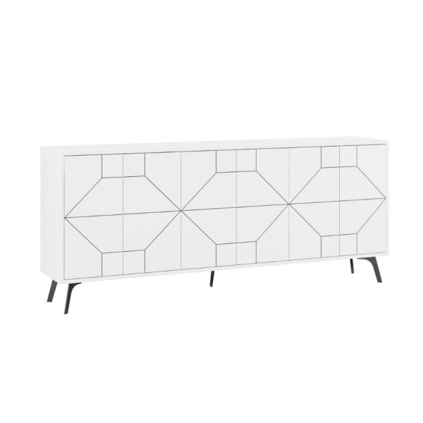 Madia 6 ante Dune 183 cm. colore bianco - immagine 6