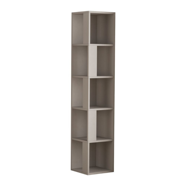 Libreria angolare Piano light mocha 5 ripiani 31,4x31,4x158,9 cm. - immagine 3