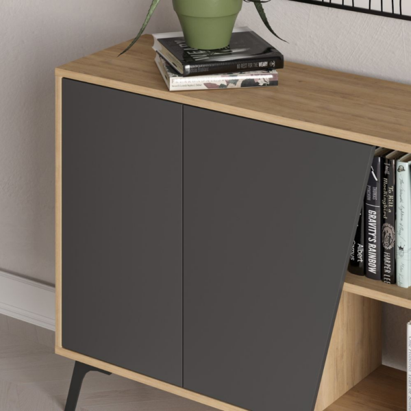 Madia Fiona 180 cm. con 2 ante rovere e due ante antracite - immagine 4