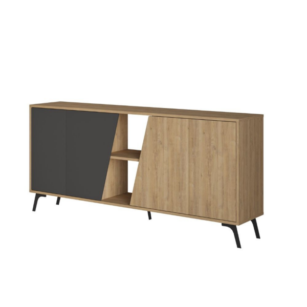 Madia Fiona 180 cm. con 2 ante rovere e due ante antracite - immagine 5