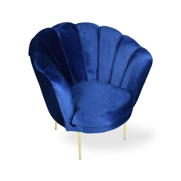 Poltrona Orel in velluto blu Babyface 24 piedini oro - immagine 2