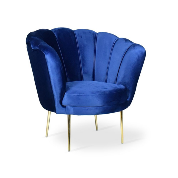 Poltrona Orel in velluto blu Babyface 24 piedini oro - immagine 3
