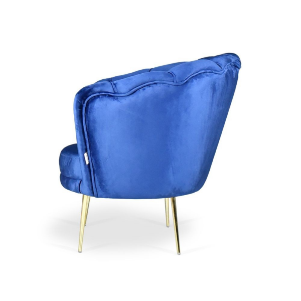 Poltrona Orel in velluto blu Babyface 24 piedini oro - immagine 4