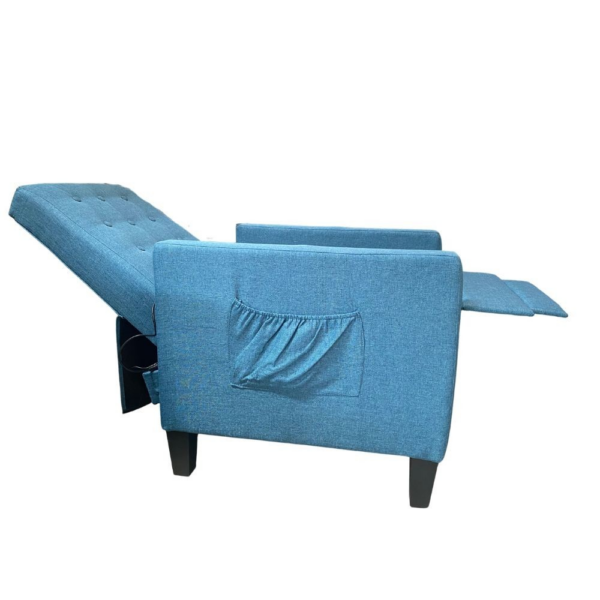 Poltrona Malea recliner 4 punti massaggianti in tessuto blu - immagine 5