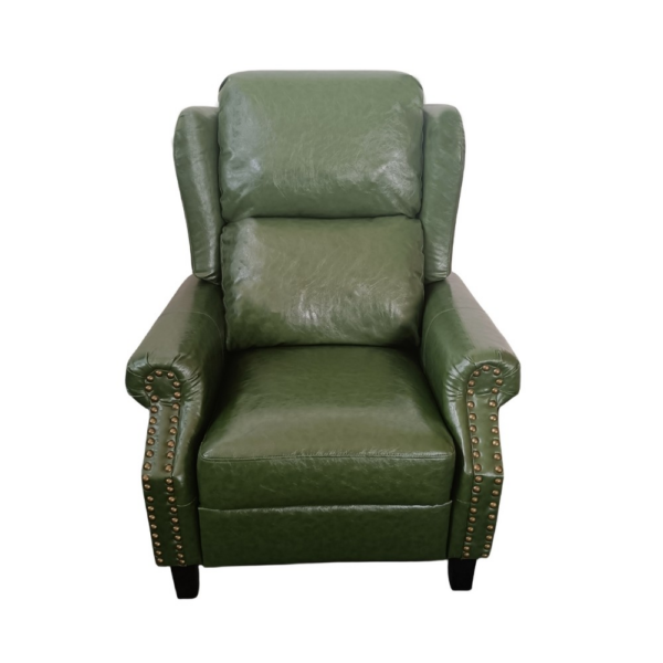 Poltrona Wing recliner 6 punti massaggianti in ecopelle colore verde - immagine 2
