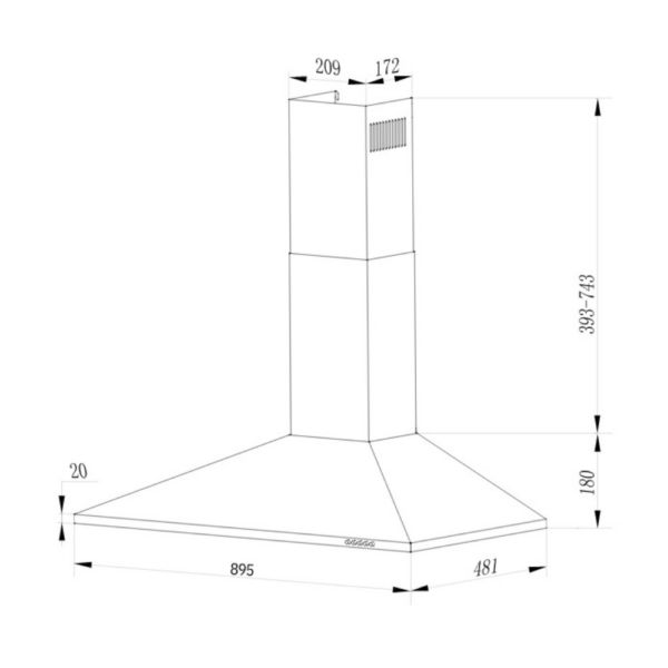 Cappa Samet Eolo 90CH in acciaio inox - immagine 2