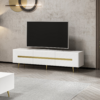 Base porta tv Jose colore bianco con inserti dorati