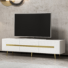 Base porta tv Jose colore bianco con inserti dorati - immagine 4