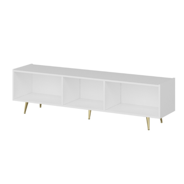 Base porta tv Jose colore bianco con inserti dorati - immagine 10