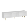 Base porta tv Jose colore bianco con inserti dorati - immagine 11
