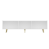 Base porta tv Jose colore bianco con inserti dorati - immagine 12