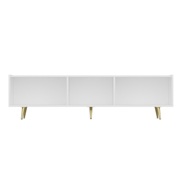 Base porta tv Jose colore bianco con inserti dorati - immagine 12