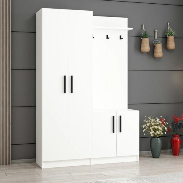 Armadio ingresso Dante con appendiabito colore bianco - immagine 2