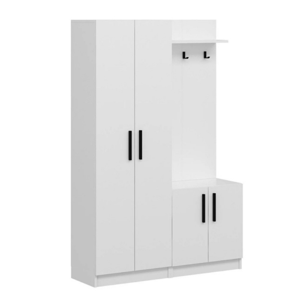 Armadio ingresso Dante con appendiabito colore bianco - immagine 5