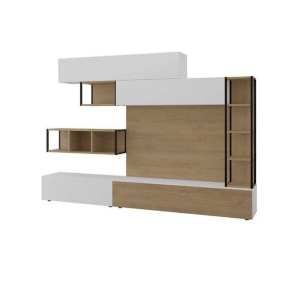 Parete attrezzata Tronador 260 cm. bianco e rovere - immagine 4