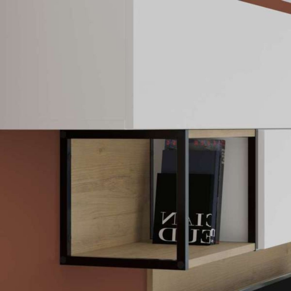 Parete attrezzata Tronador 260 cm. bianco e rovere - immagine 5