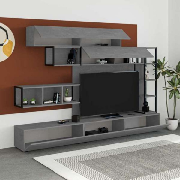 Parete attrezzata Tronador 260 cm. colore cemento - immagine 2