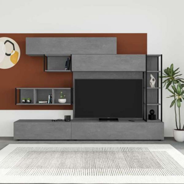 Parete attrezzata Tronador 260 cm. colore cemento - immagine 3