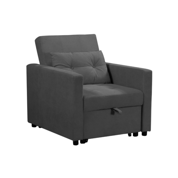 Poltrona letto Zaffiro con braccioli colore grigio scuro - immagine 2
