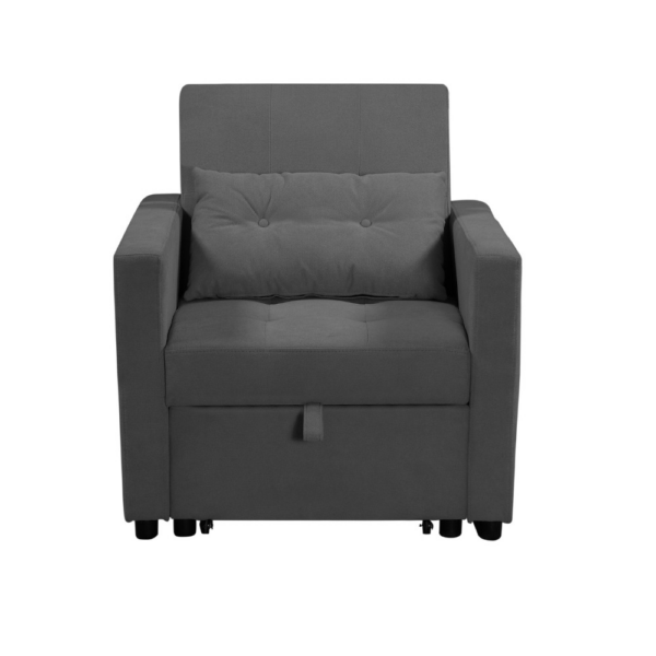 Poltrona letto Zaffiro con braccioli colore grigio scuro - immagine 3