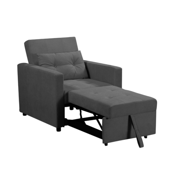 Poltrona letto Zaffiro con braccioli colore grigio scuro - immagine 4
