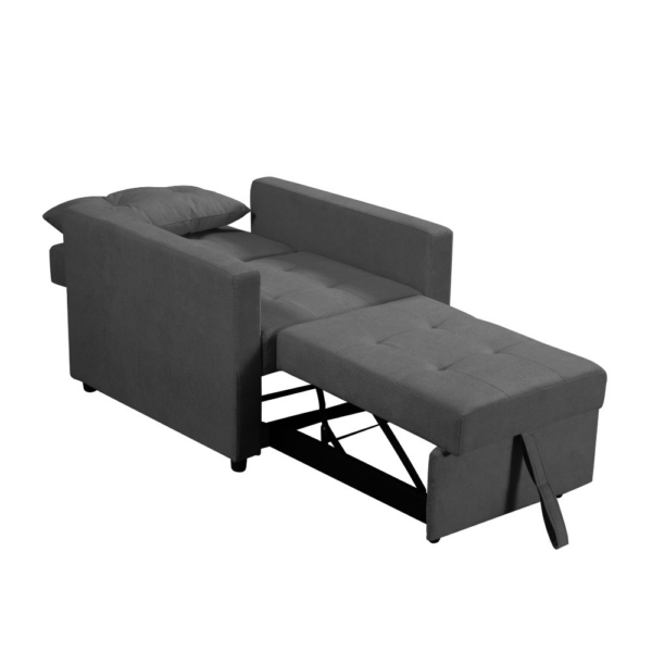Poltrona letto Zaffiro con braccioli colore grigio scuro - immagine 5