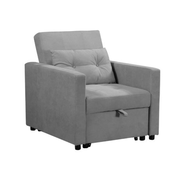 Poltrona letto Zaffiro con braccioli colore grigio chiaro - immagine 2