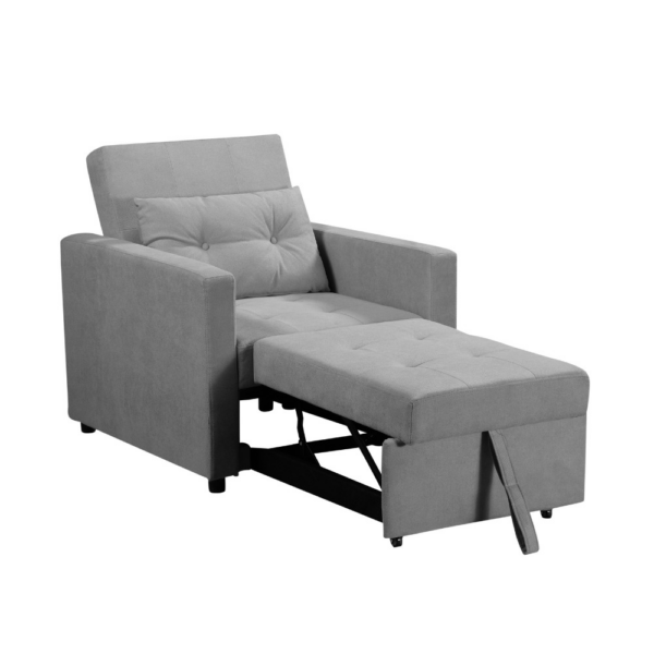 Poltrona letto Zaffiro con braccioli colore grigio chiaro - immagine 4