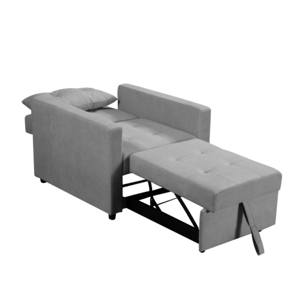 Poltrona letto Zaffiro con braccioli colore grigio chiaro - immagine 5
