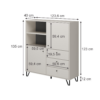Credenza Aldo 6 con 2 ante e 3 cassetti colore verde - immagine 6