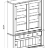 Vetrina Anthony67120 con 2 ante vetro e 3 cassetti colore ancona oak - immagine 3