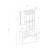 Mobile ingresso Rudolf con scarpiera colore beton e bianco - immagine 3