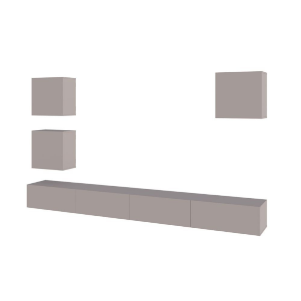 Parete attrezzata Marte colore light mocha H 170x40x300 cm. - immagine 5
