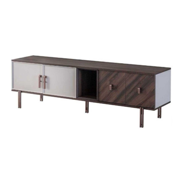 Base porta tv Merlin 4 ante battenti e 1 vano a giorno colore legno mozambik - immagine 5