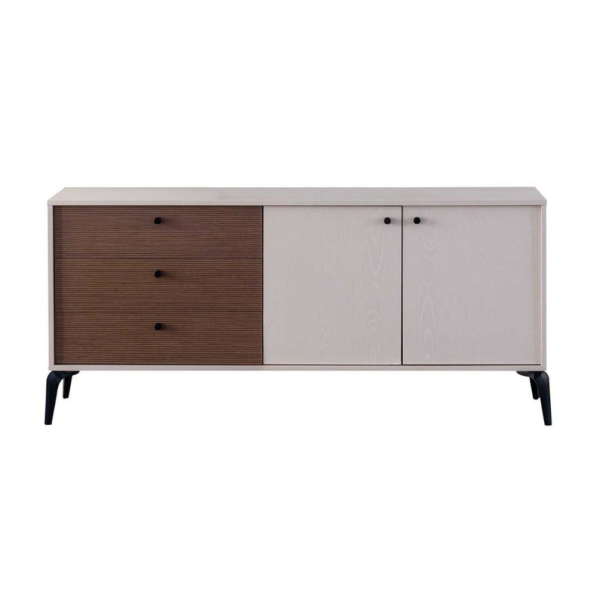 Madia Piedra 2 ante e 3 cassetti in vizion beige 170 e kaplan 321 - immagine 3