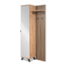 Mobile ingresso Medan 42A cannettato con specchio e 4 ripiani interni colore quercia e antracite - immagine 10