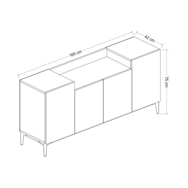 Madia Ellaria 4 ante noce 160x42x75h - immagine 8