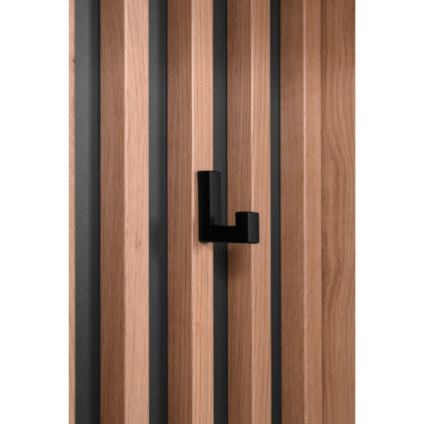 Mobile ingresso Medan 42B cannettato con 2 ante e panca colore quercia e antracite - immagine 14