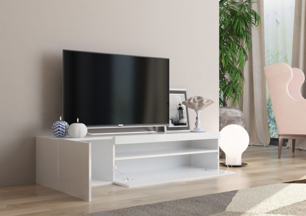 Mobile Porta TV Daiquiri - 155cm - Bianco Lucido - immagine 2