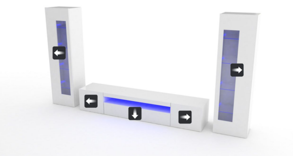 Set Soggiorno Daiquiri - 290x162x40 - Bianco Lucido - immagine 4